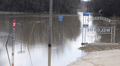 Photo of Hwy 93 flooding.